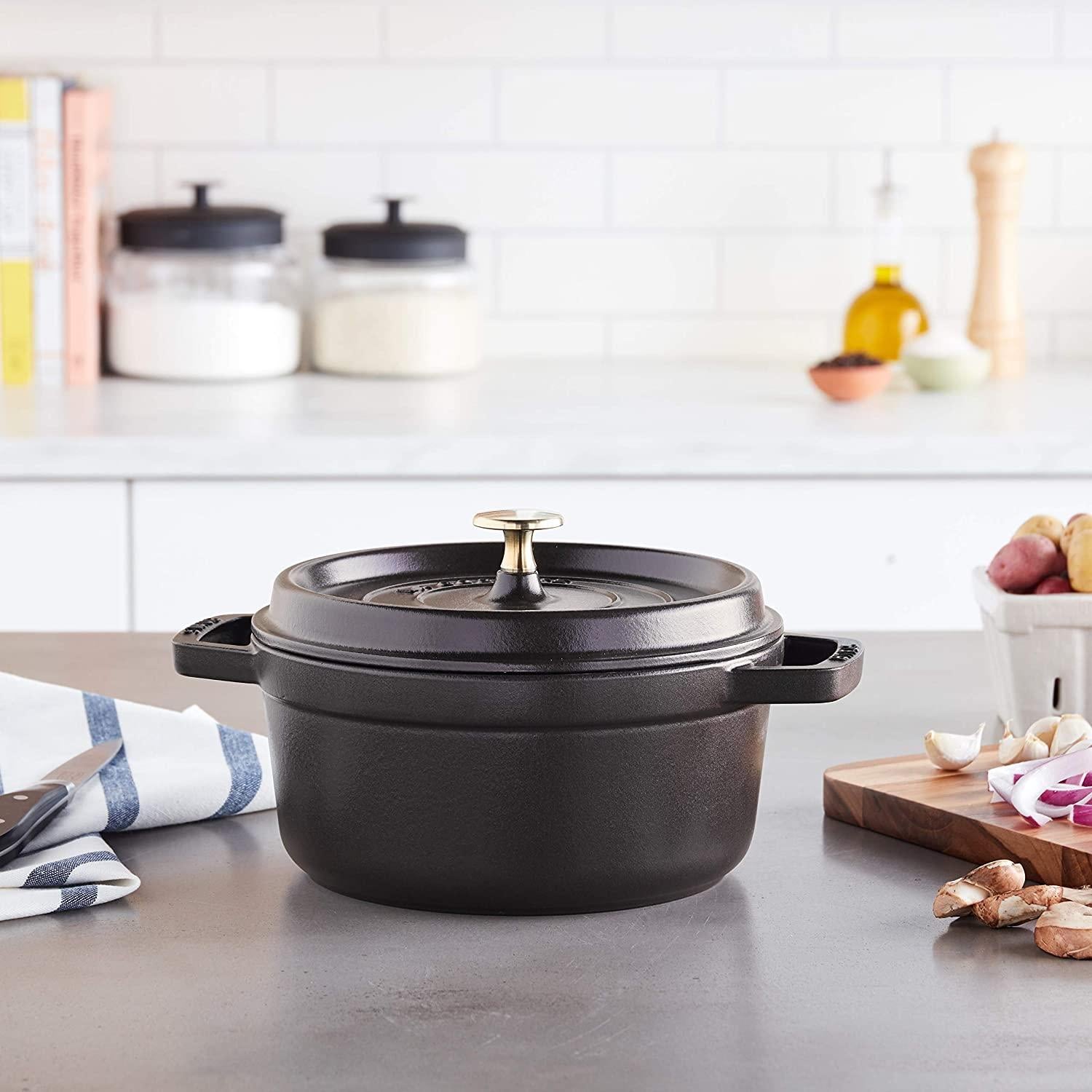 Staub Cast Iron 2.75-qt Round Cocotte - Matte Black, Made in France