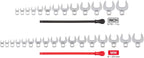 TEKTON 3/8 Inch Drive Crowfoot Wrench Set, 30-Piece (5/16-1 in, 8-24 mm) - Keys | WCF91301