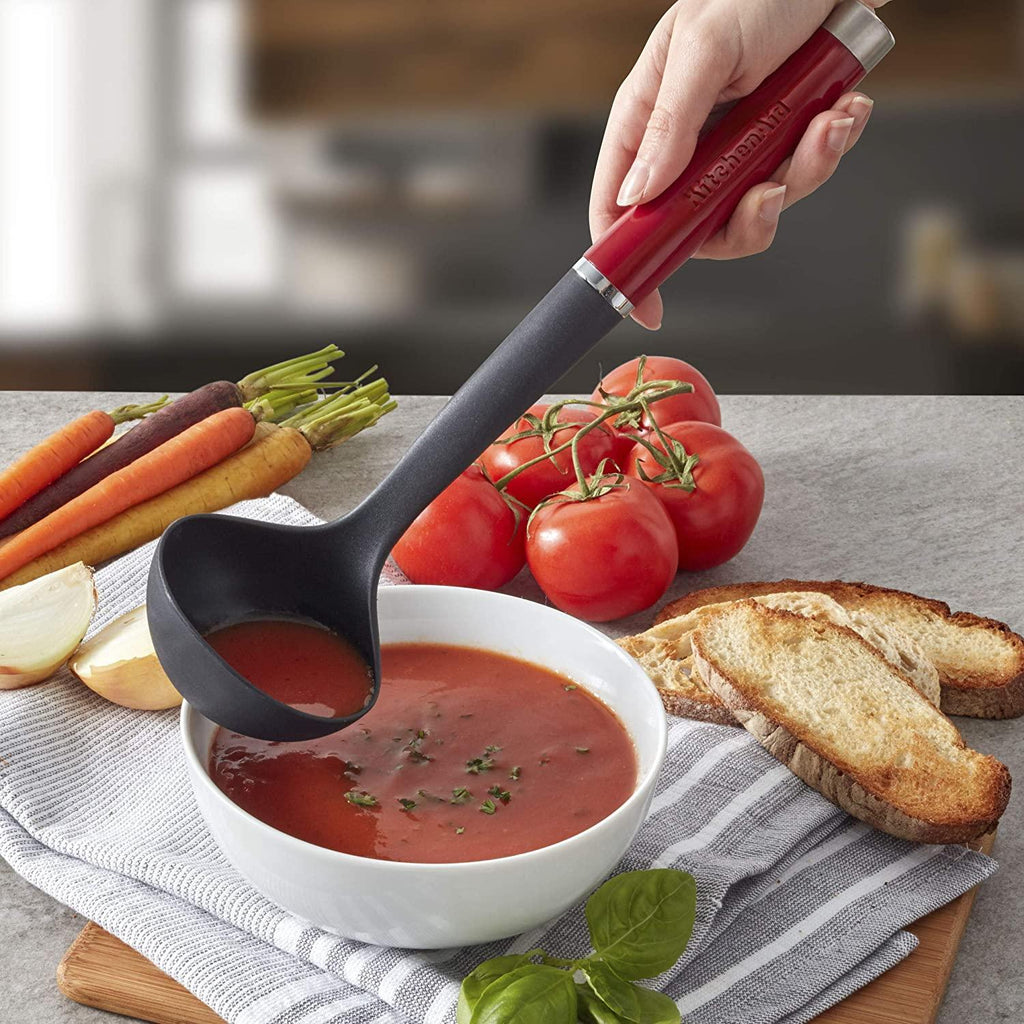 KitchenAid Gourmet Nylon Ladle, One Size, Red
