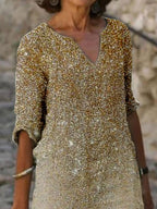Fashion Star Print Long Sleeve Shift Dress