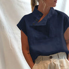 Fashion Solid Color Stand Collar Shirt