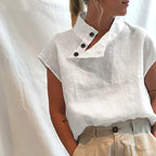 Fashion Solid Color Stand Collar Shirt