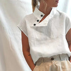 Fashion Solid Color Stand Collar Shirt