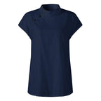 Fashion Solid Color Stand Collar Shirt