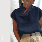 Fashion Solid Color Stand Collar Shirt
