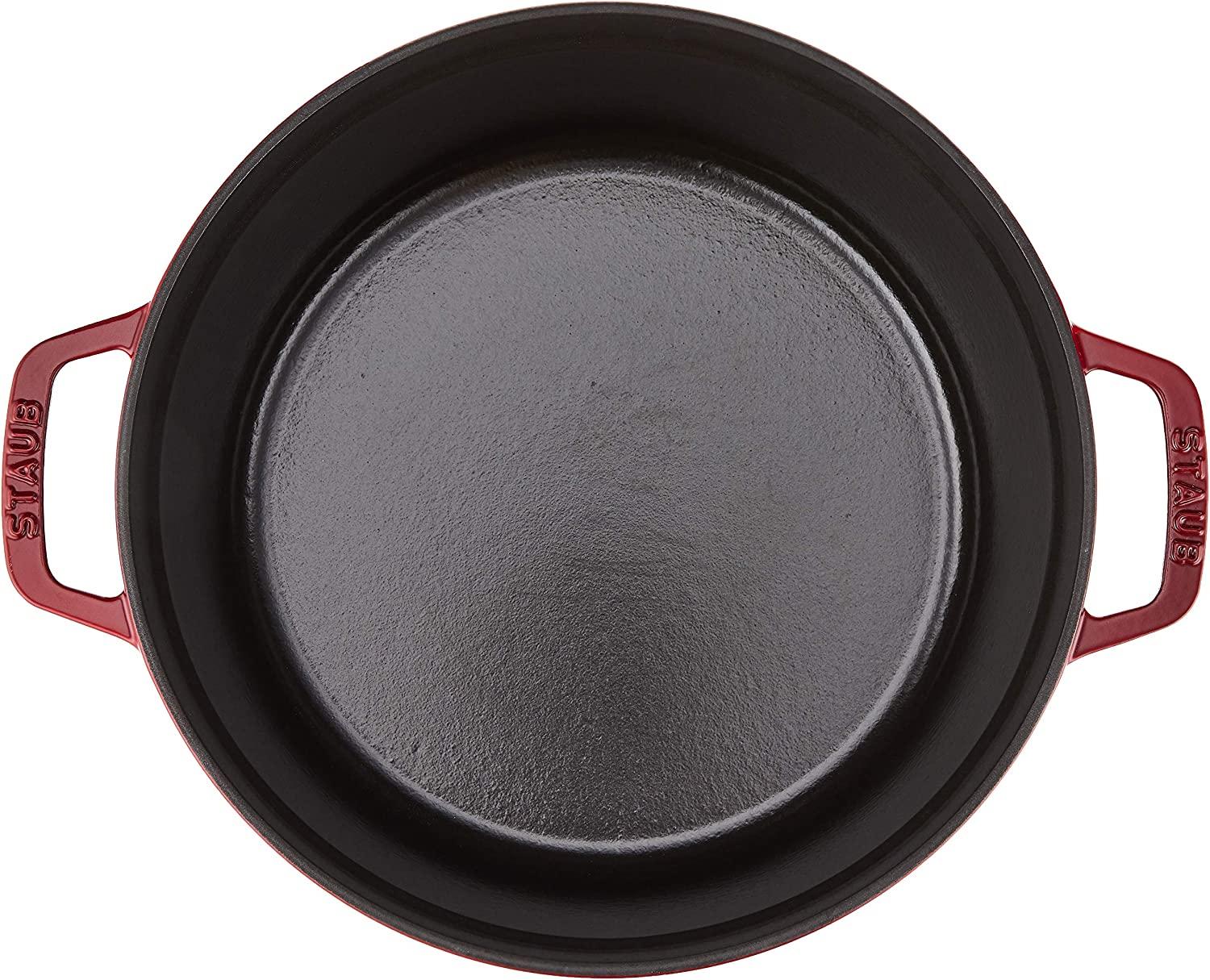 Staub Cast Iron 5.5-qt Round Cocotte - Cherry, Made in France