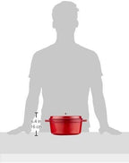 Staub Cast Iron 5.5-qt Round Cocotte - Cherry, Made in France