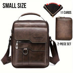 WEIXIER 1/2pcs Crossbody Bag, Men's Shoulder Bag, Retro Faux Leather Vertical Business Casual Satchel Bag, Men's Gift For Father/Anniversary