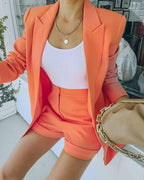candy color lapel solid classy office suit women pocket blazer