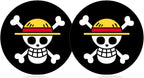 Car Cup Holder Coaster for Anime One Piece Skull Skeleton Silicone 2.75" Car Coaster Onepiece Car Cup Holder Insert Coasters by FLYEEGO