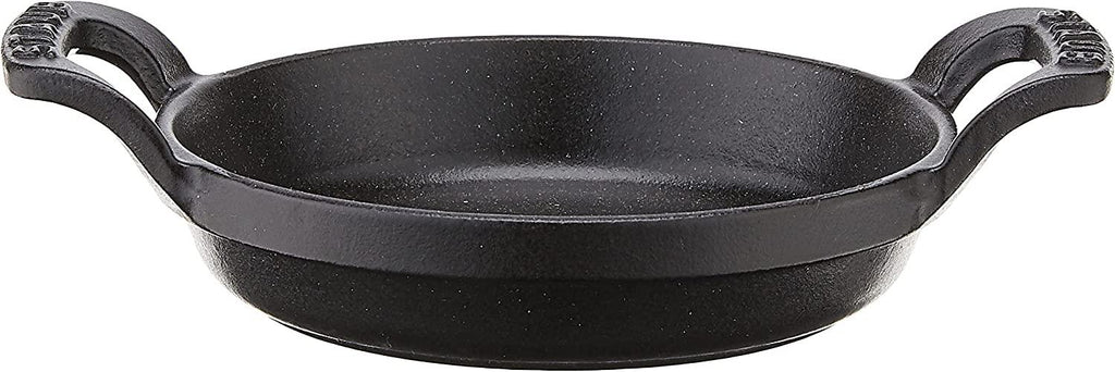 Staub Cast Iron 4.5-inch Mini Round Gratin Baking Dish - Matte Black, Made in France
