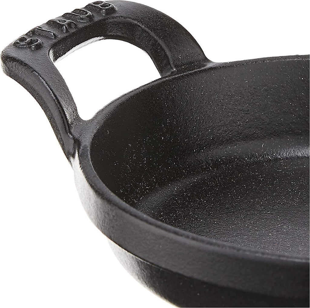 Staub Cast Iron 4.5-inch Mini Round Gratin Baking Dish - Matte Black, Made in France