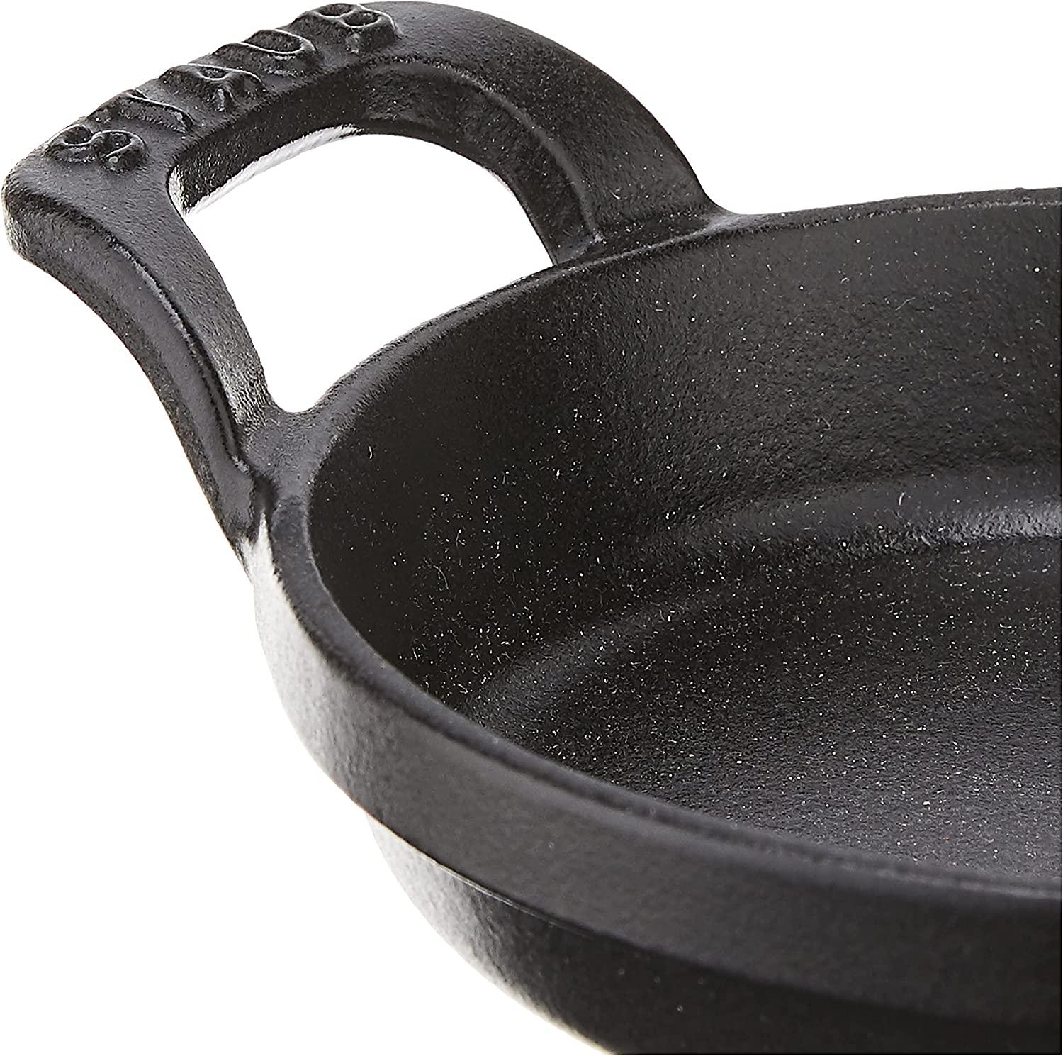 Staub Cast Iron 4.5-inch Mini Round Gratin Baking Dish - Matte Black, Made in France