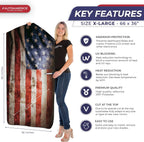 Autoamerics 1-Piece Windshield Sun Shade Grunge American Flag - 2 USA  - Foldable Car Front Window Sunshade for Most Sedans SUV Truck - Blocks Max UV Rays and Keeps Your Vehicle Cool - X-Large