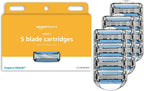 Amazon Basics 5-Blade Razor Refills for Men with Dual Lubrication and Precision Beard Trimmer, 12 Cartridges (Fits Amazon Basics Razor Handles only) (Previously Solimo)