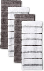 KitchenAid Albany Kitchen Towel Set, Set of 4, Charcoal Grey 4 Count