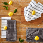 KitchenAid Albany Kitchen Towel Set, Set of 4, Charcoal Grey 4 Count
