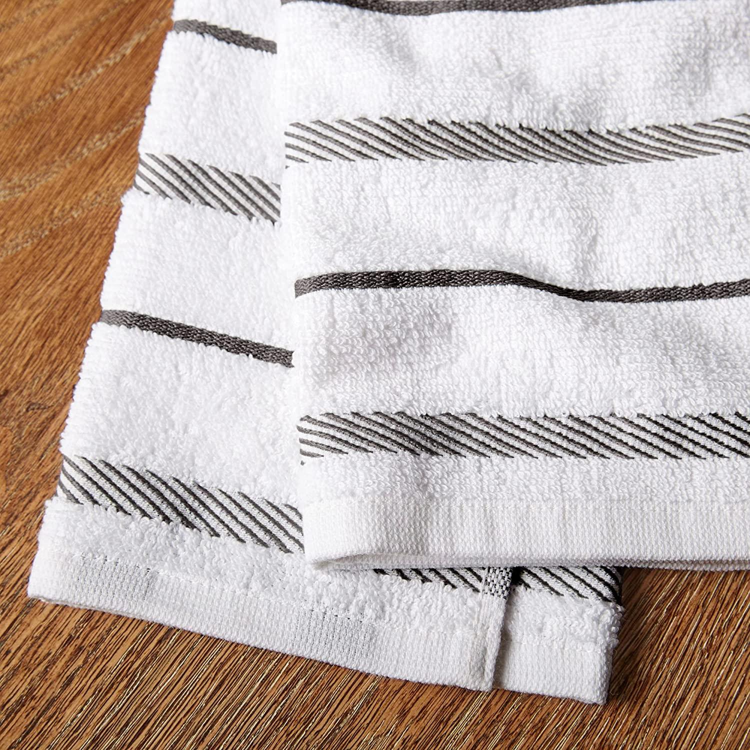 KitchenAid Albany Kitchen Towel Set, Set of 4, Charcoal Grey 4 Count