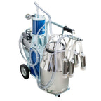 Enshey Electric MilMachine 25L 550W Argricultural Portable  Steel Farm Ewe MilMilker 1440rmp/min Single Bucket Piston Tank Container Barrel Set Kit for Cows Cattle or Sheep