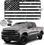 Autoamerics 1-Piece Windshield Sun Shade Grunge B&amp;W American Flag USA  - Foldable Car Front Window Sunshade for Most Sedans SUV Truck - Blocks Max UV Rays and Keeps Your Vehicle Cool - Large