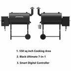 2021 Pellet Grill 8 in 1 BBQ Smoker Digital Control ZPG-550B