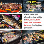2021 Pellet Grill 8 in 1 BBQ Smoker Digital Control ZPG-550B