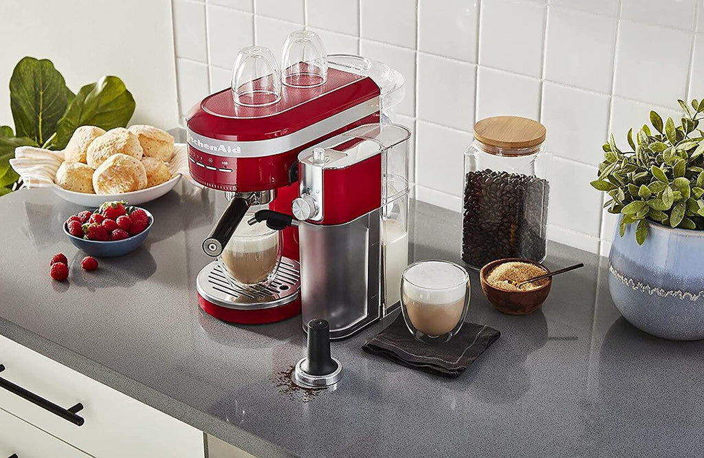 KitchenAid Automatic Milk Frother Metal Espresso, 17 oz, Empire Red