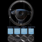 Gomass Car Steering Wheel Cover, Anti-Slip, Safety, Soft, Breathable, Heavy Duty, Thick, Full Surround, Sports Style (Black with Gray Line)