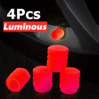 4pcs Webdiennuoc Valve Caps, Luminous Caps, Universal Fluorescent Tire Valve Caps 4pcs/Set, Fluorescent Tire Valve Caps STEM Caps