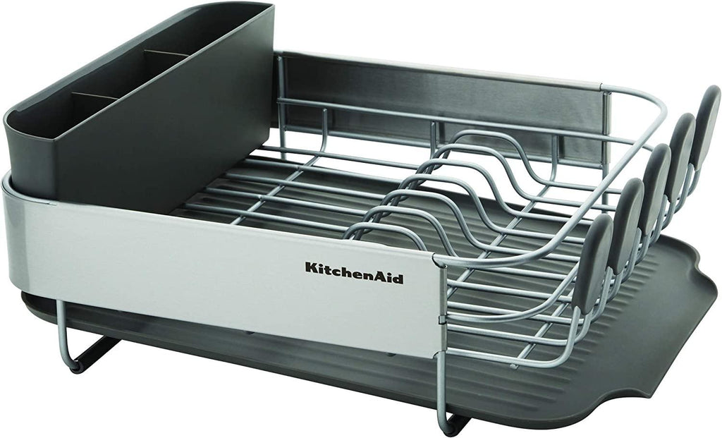 KitchenAid Stainless Steel Wrap Compact Dish Rack, 16.06-Inch, Gray
