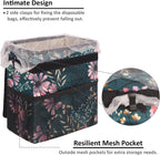 Vankor Car Trash Can for Cute, Bag Bin Hanging Waterproof Automotive Garbage Cans Leak Proof Vehicle Navy Floral