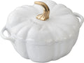 Staub Cast Iron 3.5 Qt Pumpkin Dutch Oven, Cocotte, White, Made in France