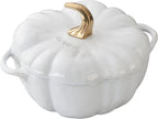 Staub Cast Iron 3.5 Qt Pumpkin Dutch Oven, Cocotte, White, Made in France