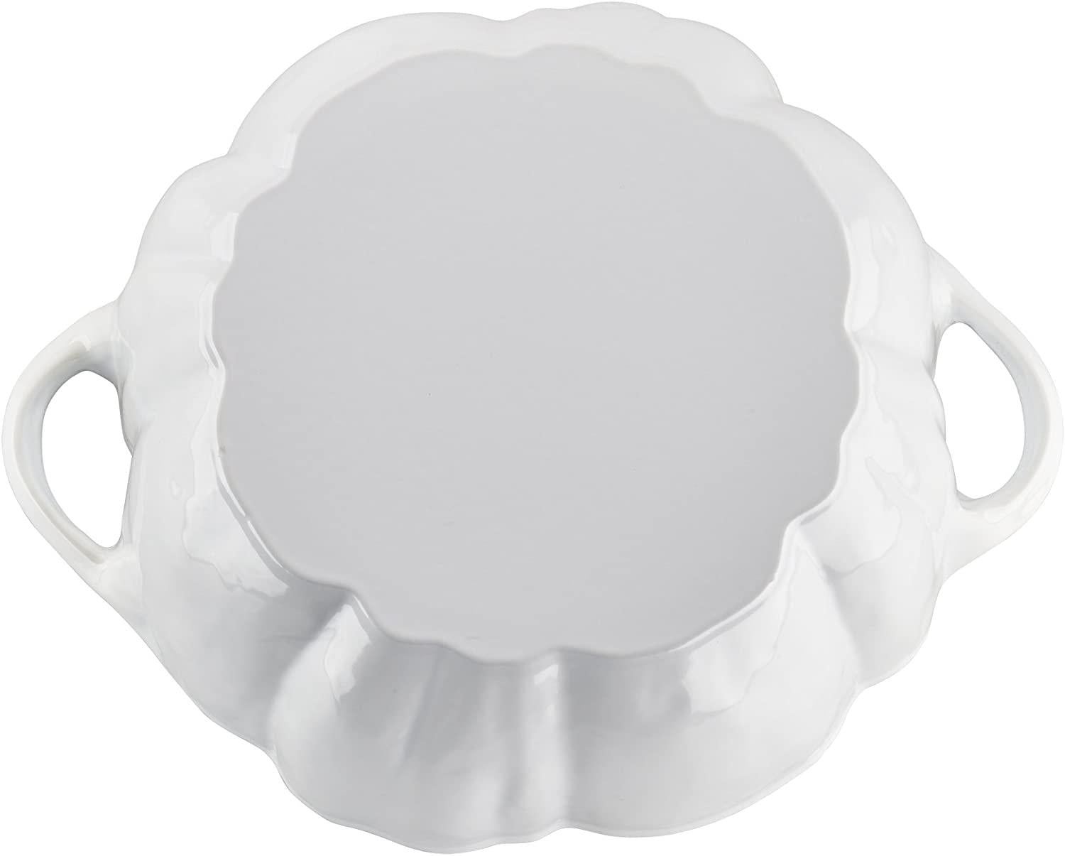 Staub Cast Iron 3.5 Qt Pumpkin Dutch Oven, Cocotte, White, Made in France