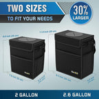 K KNODEL Car Trash Can, Waterproof Garbage Can/Bag with Lid, 600D Leak-Proof Trash Bin, Car Trash Hanging (Medium, Black)