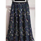 ruffled floral midi skirt