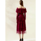 mesh ruffle dresses