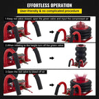 Mophorn Triple Bag Air Jack, 3 Ton (6600 lbs) Capacity, Portable Pneumatic Car Jacks, Fast Lifting up to 16 Inch Height, Heavy Duty &  Lifting for GaraCar Repair, Red