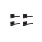 Halifax Square Matte Black PassaHall/Closet Door Lever (4-Pack)