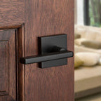 Halifax Square Matte Black PassaHall/Closet Door Lever (4-Pack)