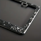 1 Pc Bling  License Plate Frames - Glass Rhinestone Car Tag Holder For Women,Metal Rhinestone Sparkly Car Plate Frame With Bolts,Bling Screws Caps
