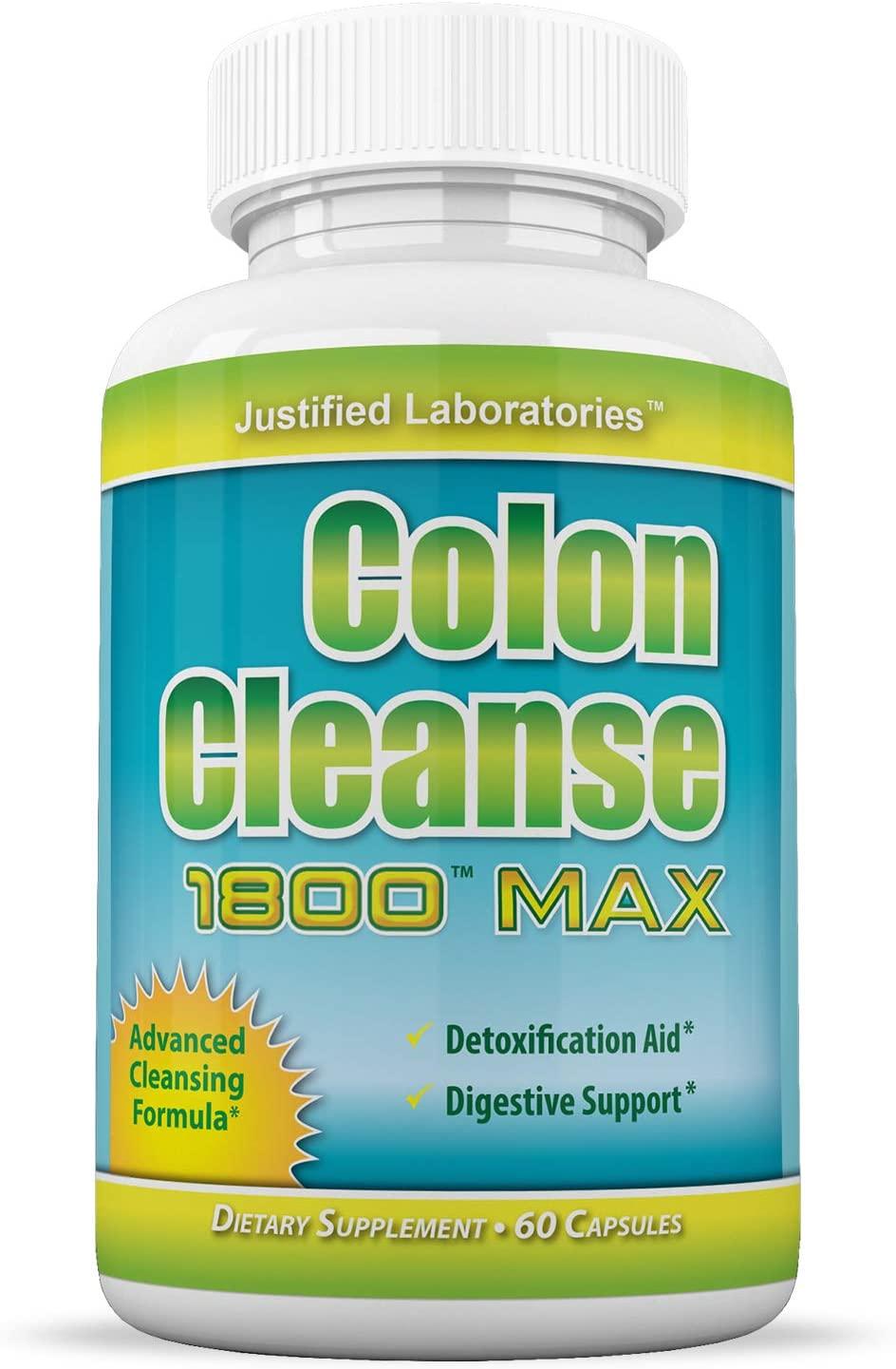 Colon Cleanse 1800 Max Weight Loss Detox Cleanse All Natural with Acai Fruit and Fennel Seeds 60 Capsules Per Bottle 100 Bottles