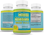 Colon Cleanse 1800 Max Weight Loss Detox Cleanse All Natural with Acai Fruit and Fennel Seeds 60 Capsules Per Bottle 100 Bottles
