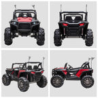 Aosom 12V 2-Seater Kids Electric Ride-On Car Off-Road UTV Truck Toy with Parental Remote Control &amp; 4 Motors, Camo Red