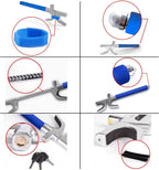 Tevlaphee Steering Wheel Lock Anti Theft Car Device Universal Car Theft Prevention Car Lock Adjustable Length Universal Fit Emergency Hammer Window Breaker Self Defense Heavy Duty Secure(Blue)