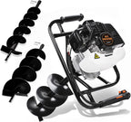 DC HOUSE 52cc 2.4HP Gas Powered Post Hole Digger with Two Earth Auger Drill Bit 6" & 10"Earth Digger EPA Compliant | 2 Packages