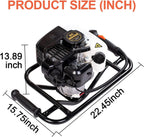 DC HOUSE 52cc 2.4HP Gas Powered Post Hole Digger with Two Earth Auger Drill Bit 6" & 10"Earth Digger EPA Compliant | 2 Packages