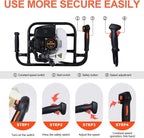 DC HOUSE 52cc 2.4HP Gas Powered Post Hole Digger with Two Earth Auger Drill Bit 6" & 10"Earth Digger EPA Compliant | 2 Packages