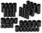 SK Hand Tools 4090 Fractional Socket SuperSet– 40-Piece 3/8-Inch Drive 6 Point Metric Accessories. High Visibility Impact Units