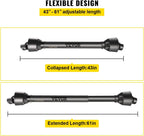 PTO Shaft, 1-3/8" PTO Drive Shaft, 6 Spline Tractor, Round Implement Ends PTO Driveline Shaft, Series 4 Tractor PTO Shaft, 43"-61" Brush Hog PTO Shaft Black, for Finish Mower, Rotary Cutter
